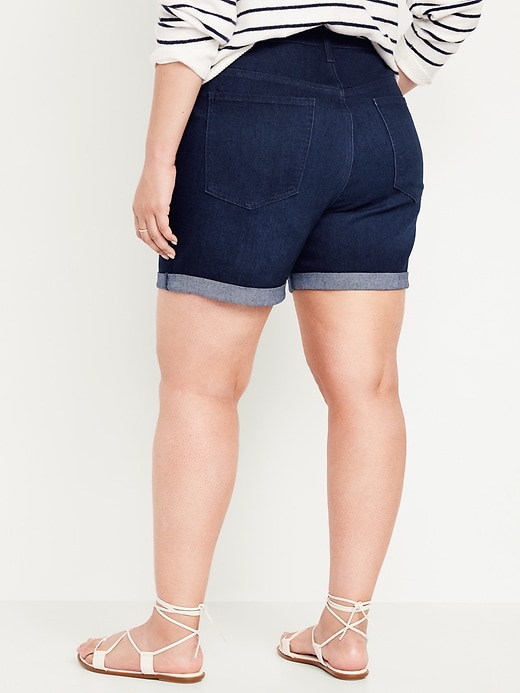 Image number 6 showing, High-Waisted Wow Jean Shorts -- 5-inch inseam