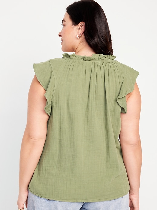 Image number 8 showing, Sleeveless Crinkle Gauze Top