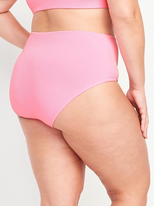 Image number 8 showing, High-Waisted French-Cut Puckered Bikini Swim Bottoms