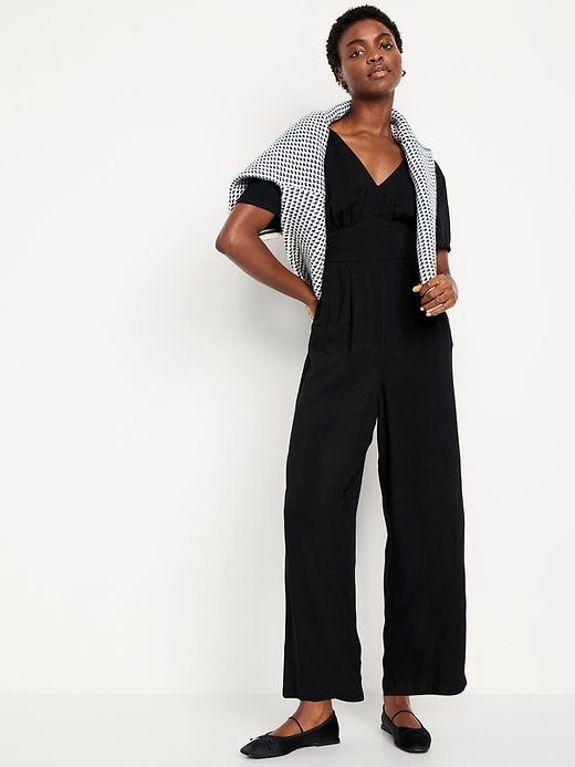 Image number 3 showing, Waist-Defined Puff-Sleeve Jumpsuit