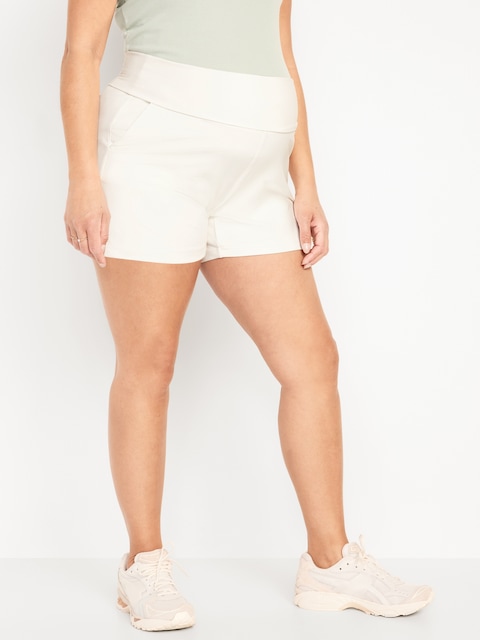 Short de maternité PowerSoft à taille rabattable, entrejambe de 5 cm