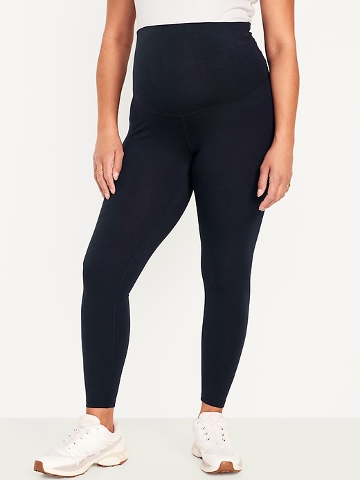 Image number 1 showing, Maternity Rollover-Waist PowerChill 7/8 Leggings