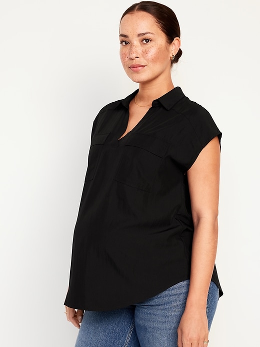 Image number 1 showing, Maternity Dolman Sleeve Blouse