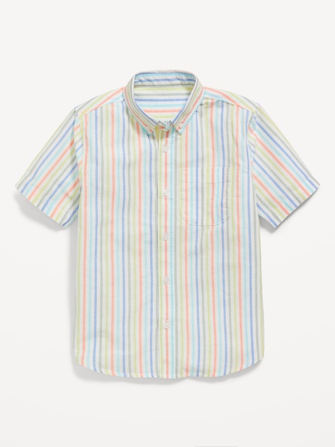 Printed Short-Sleeve Oxford Shirt for Boys