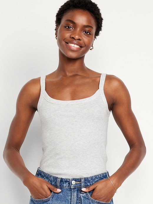 Image number 1 showing, Fitted Rib-Knit Tank Top