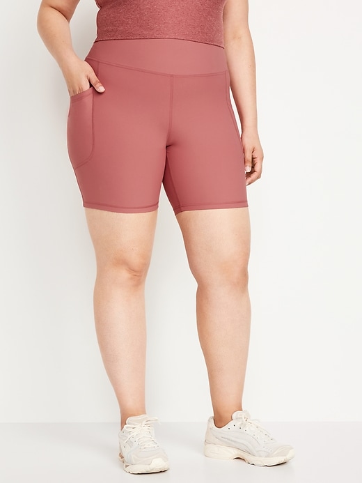 Image number 6 showing, High-Waisted PowerSoft Biker Shorts -- 8-inch inseam