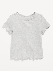 L'image numéro 1 présente T-shirt à manches courtes à bordure ondulée pour Toute-petite fille