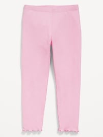 L'image numéro 1 présente Legging pleine longueur en tricot côtelé pour Toute-petite fille