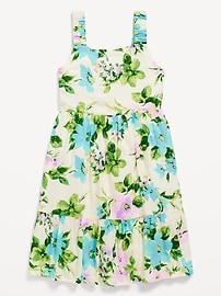 View large product image 4 of 5. Printed Sleeveless Tiered Dress for Girls