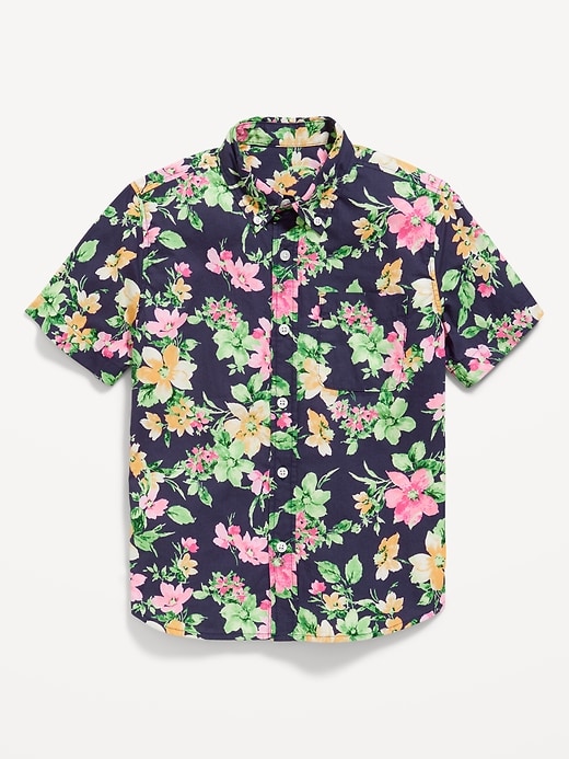 View large product image 2 of 4. Short-Sleeve Printed Poplin Shirt for Boys