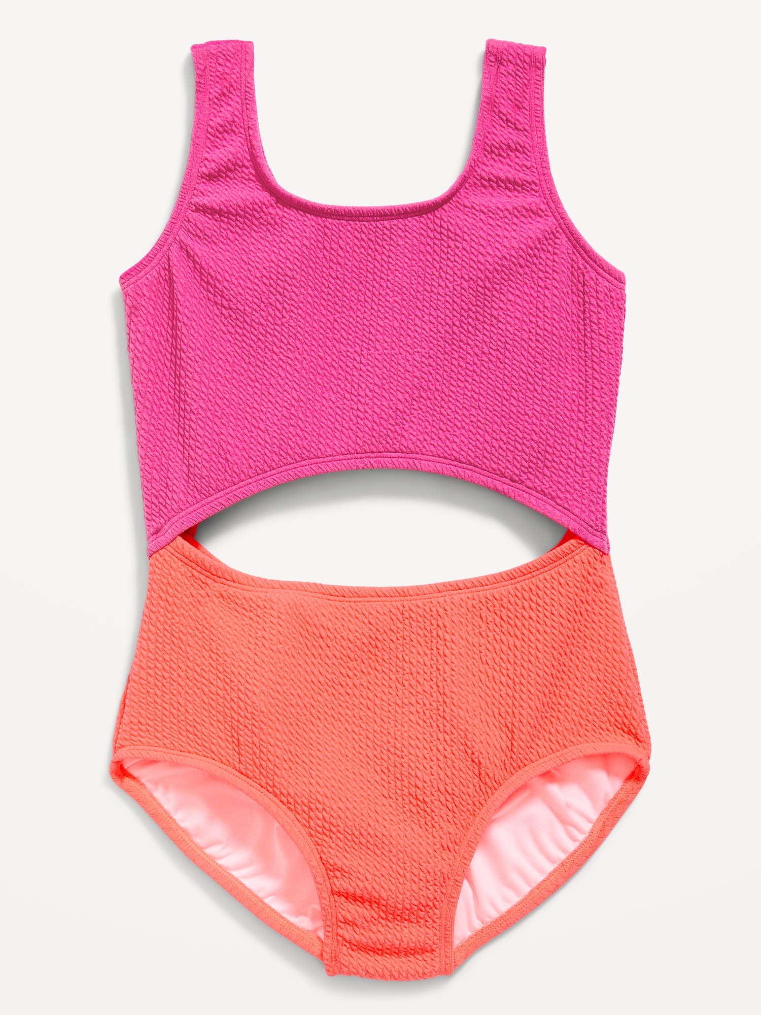 Color-Block Cutout One-Piece Swimsuit for Girls