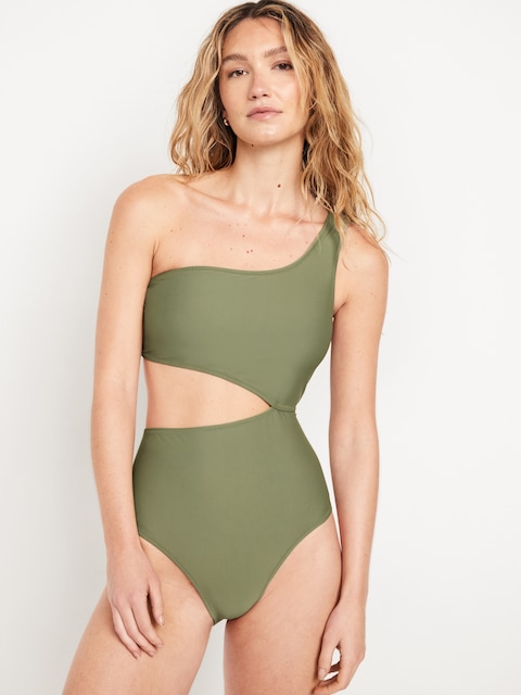 Maillot de bain une-pièce à découpe latérale pour Femme