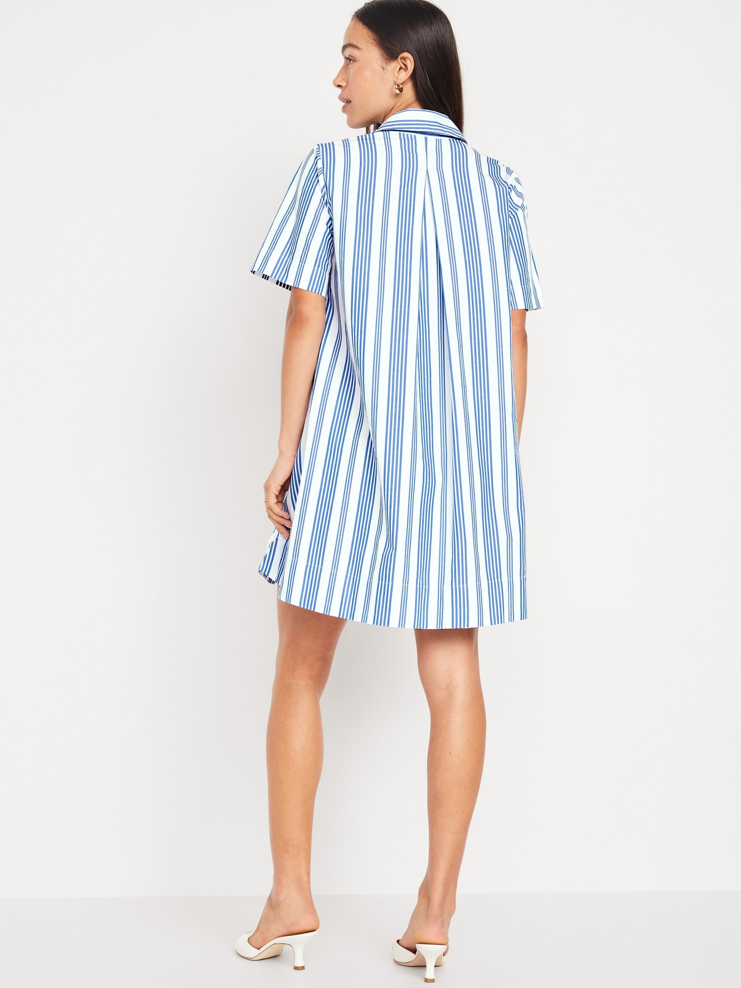 Short-Sleeve Mini Shirt Dress