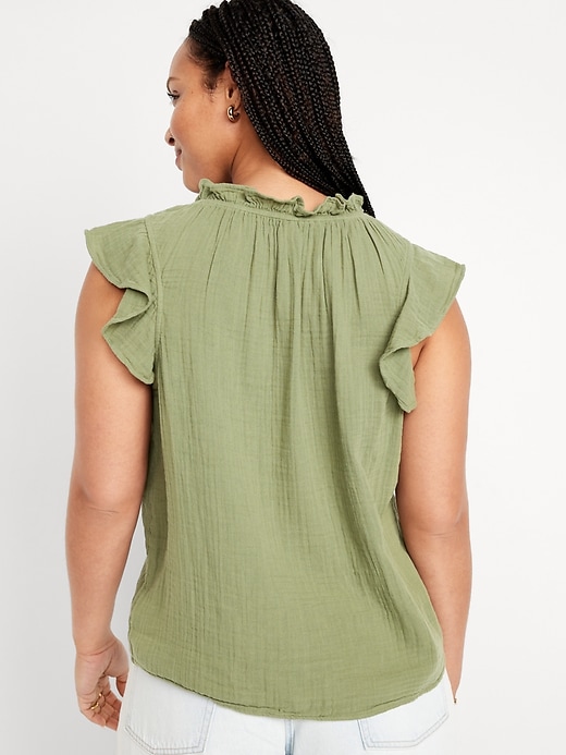 Image number 6 showing, Sleeveless Crinkle Gauze Top