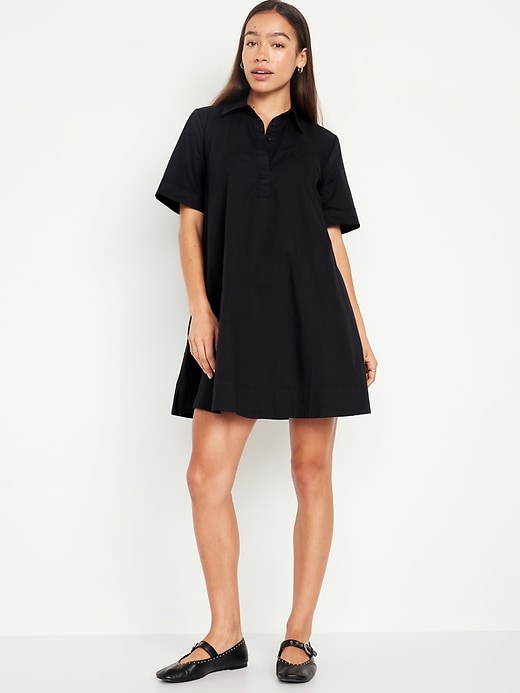 Image number 1 showing, Short-Sleeve Mini Shirt Dress