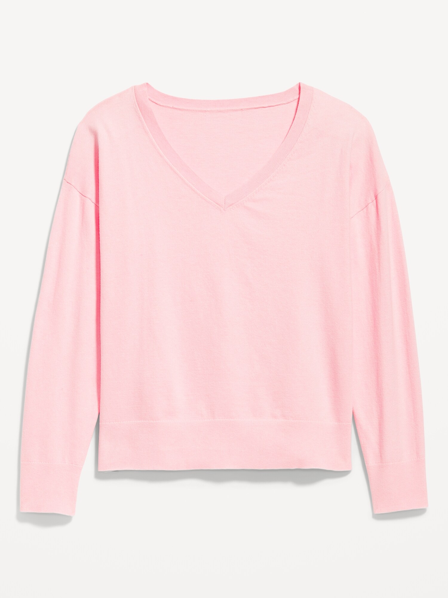 Lucky Brand size M pink cotton blend chunky long sleeve v neck sweater