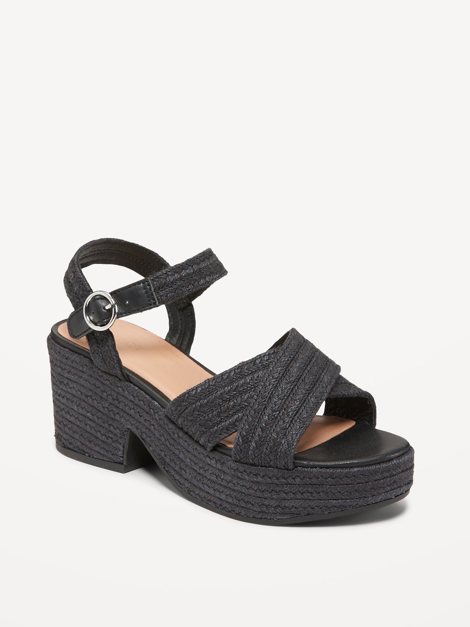 Espadrille Cross-Strap Platform Sandals