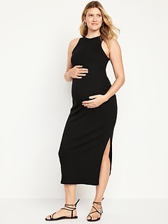 Maternity Racerback Rib-Knit Midi Dress