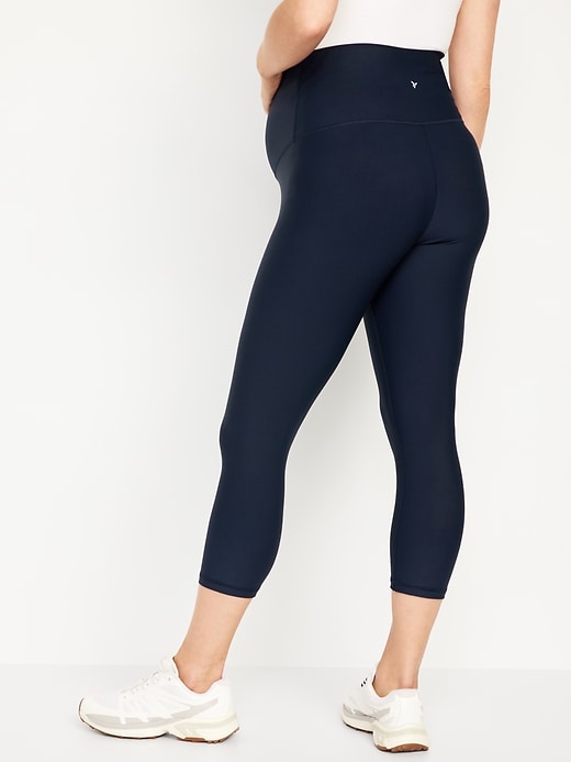 Image number 6 showing, Maternity Full-Panel PowerSoft Crop Leggings