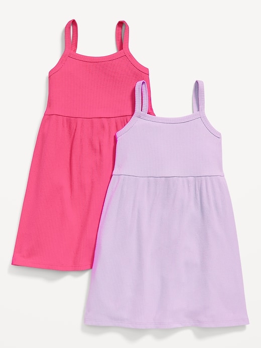 Voir une image plus grande du produit 1 de 1. Robe ajustée et évasée sans manches pour Toute-petite fille (paquet de 2)