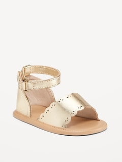 Scallop-Trim Sandals for Baby