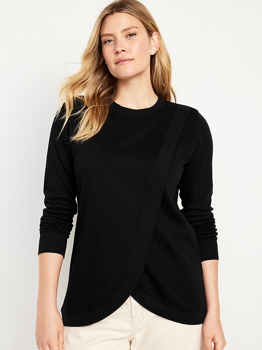 Image number 1 showing, Maternity Cross-Front Nursing Sweatshirt