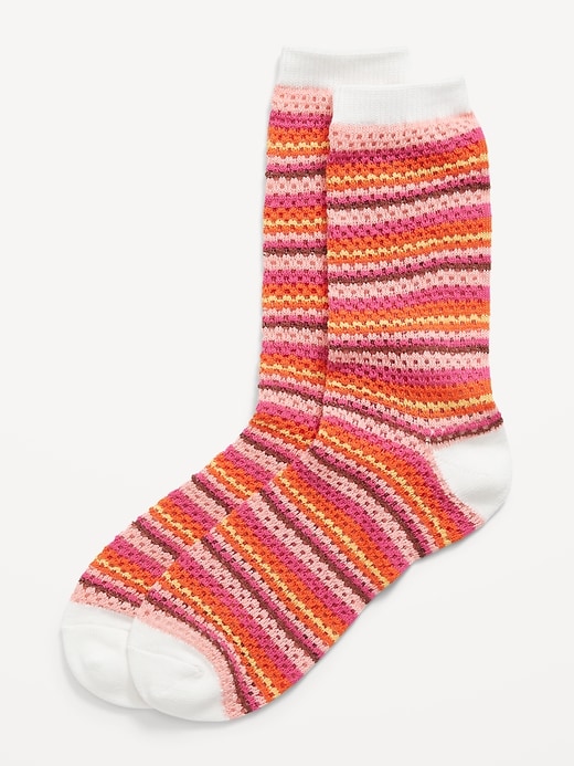 View large product image 1 of 1. Crochet Crew Socks for Women
