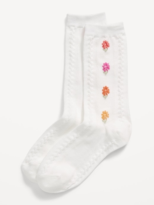 View large product image 1 of 1. Pointelle Crew Socks for Women