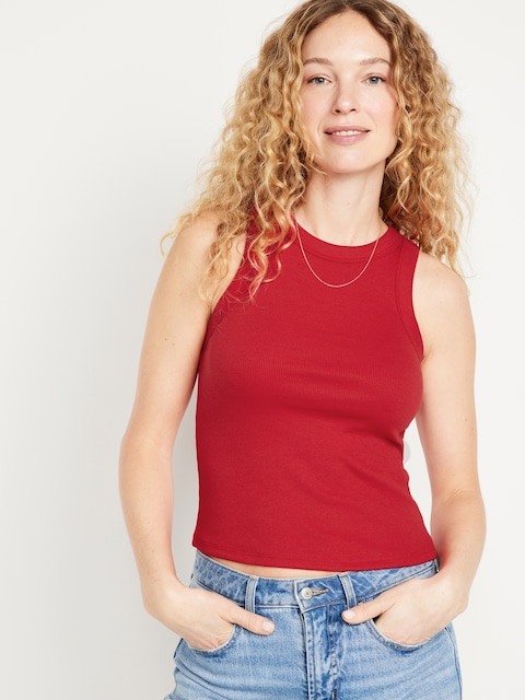 Snug Crop Tank Top - Robbie Red