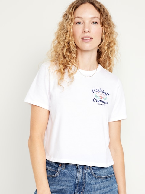 EveryWear Crop Graphic T-Shirt - White