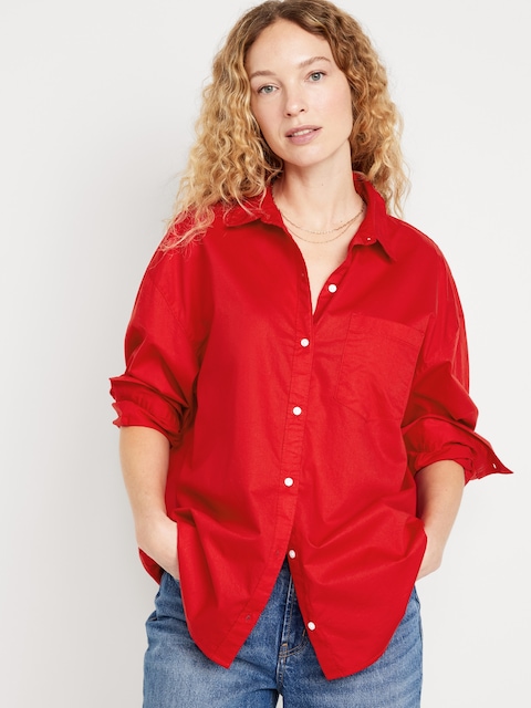 Oversized Button-Down Boyfriend Shirt