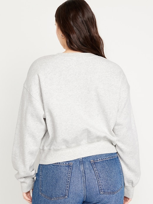 Drop-Shoulder Cropped Sweatshirt