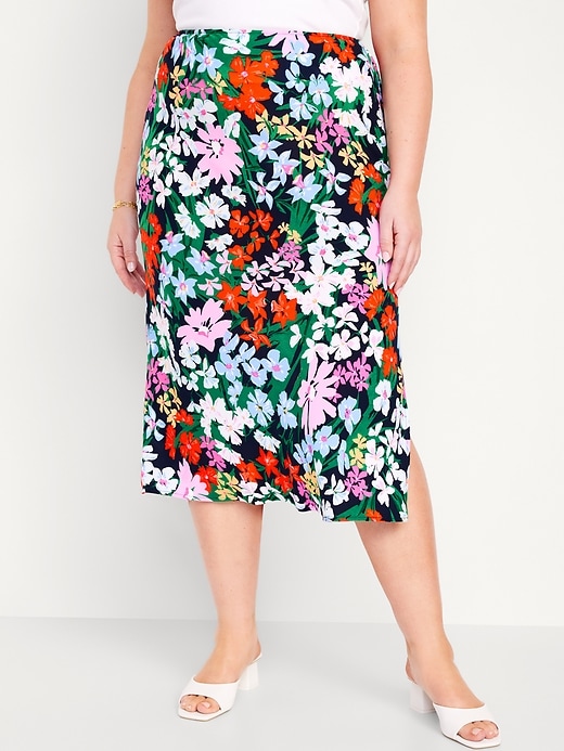 Image number 7 showing, High-Waisted Midi Slip Skirt