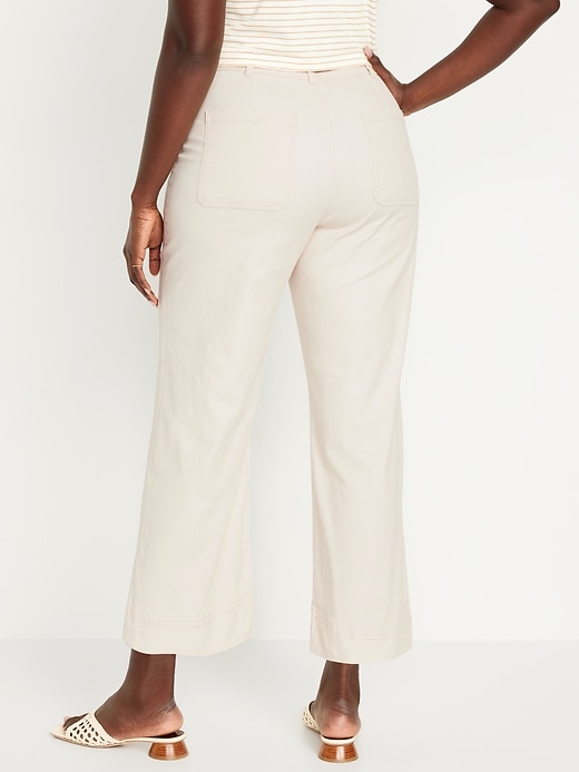 Image number 6 showing, High-Waisted Cropped Wide-Leg Pants