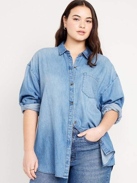 Image number 5 showing, Oversized Button-Down Boyfriend Shirt