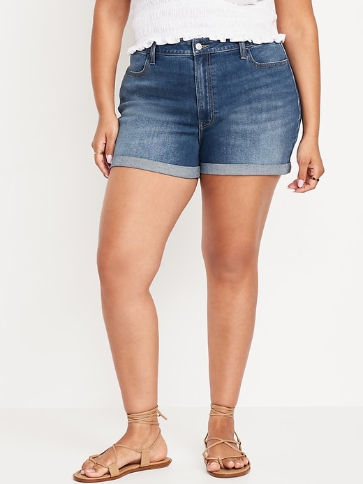 Image number 7 showing, High-Waisted Wow Jean Shorts -- 3-inch inseam