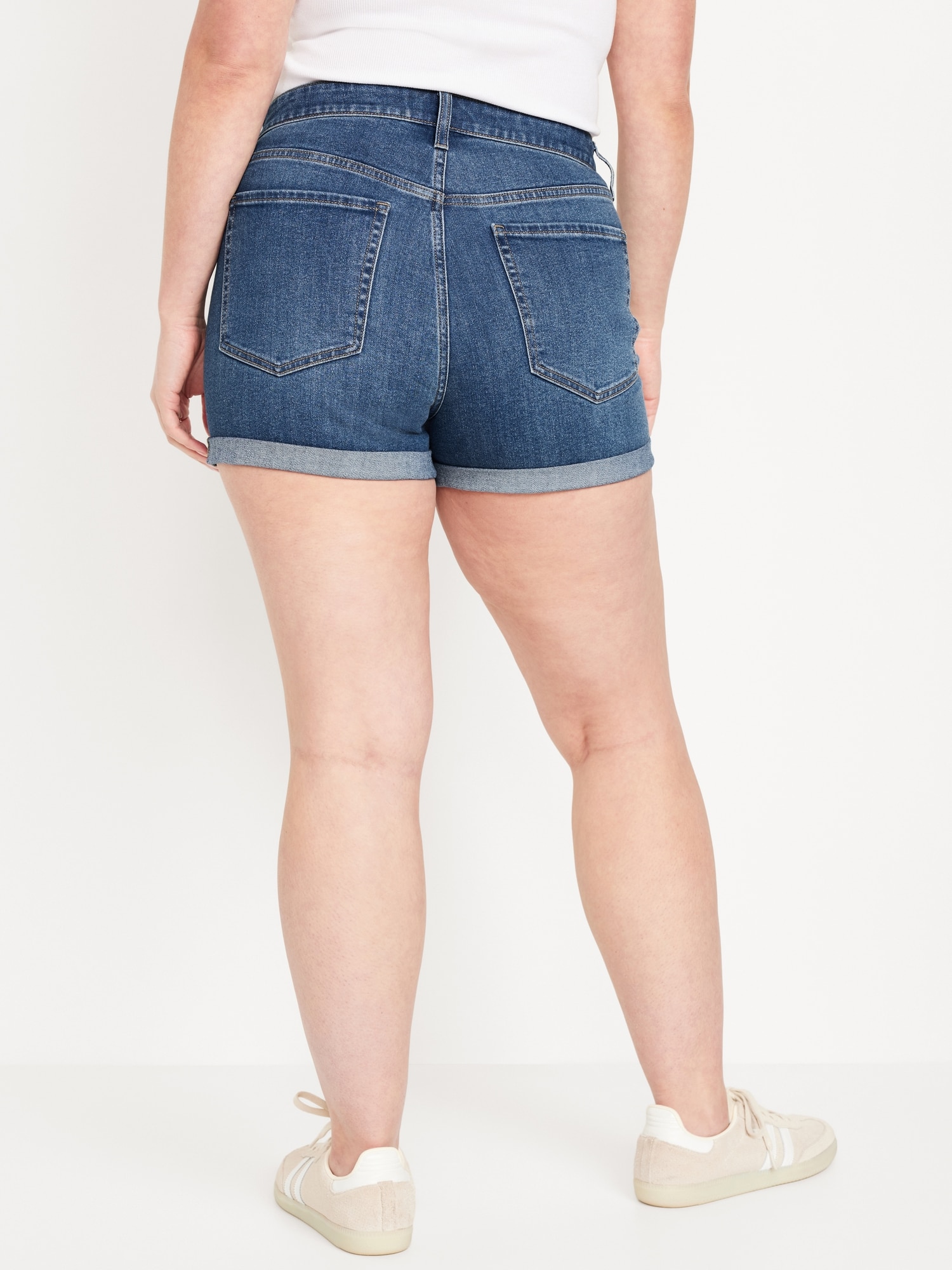 High-Waisted OG Cuffed Jean Shorts -- 3-inch inseam | Old Navy