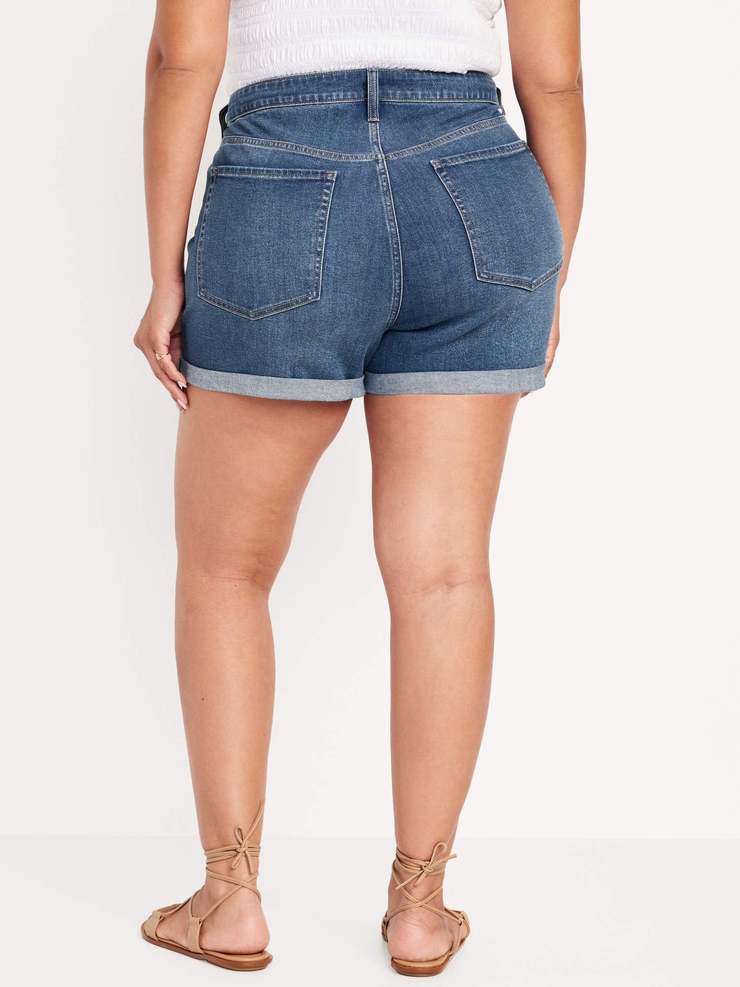 High-Waisted OG Cuffed Jean Shorts -- 3-inch inseam | Old Navy