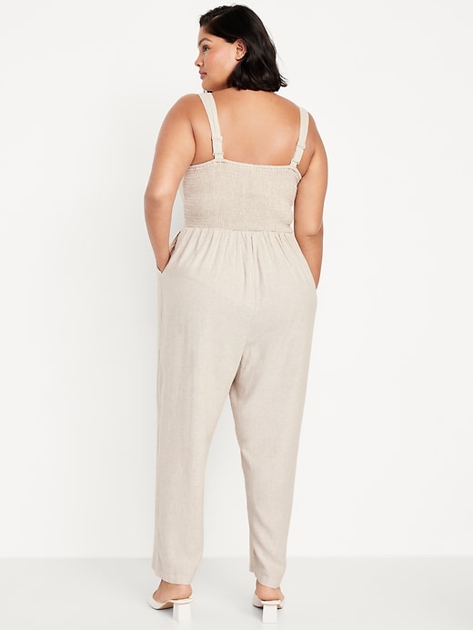 Image number 7 showing, Fit & Flare Linen-Blend Jumpsuit