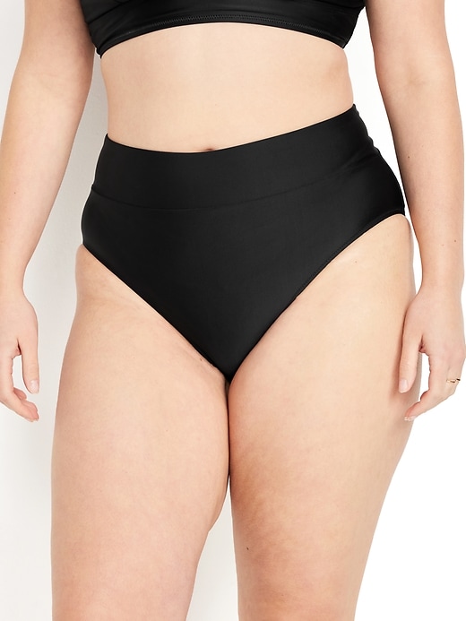 Image number 5 showing, Banded High-Waist Bikini Swim Bottoms