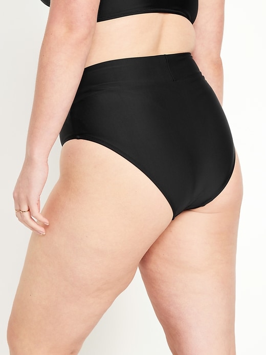 Image number 6 showing, Banded High-Waist Bikini Swim Bottoms