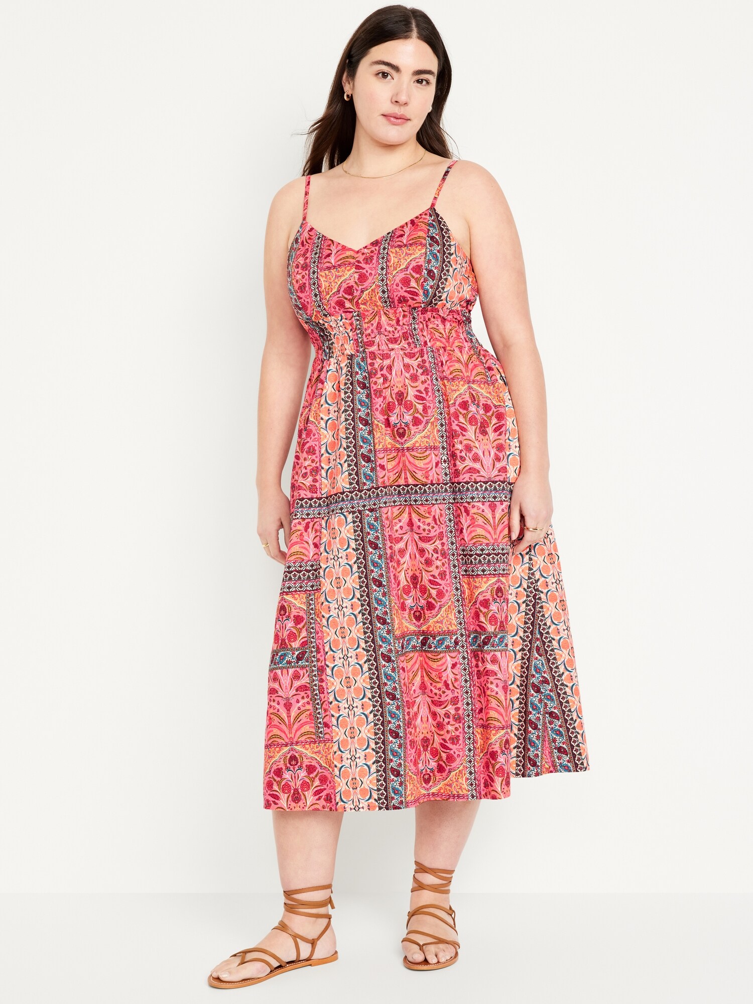 Waist-Defined Cami Midi Dress | Old Navy
