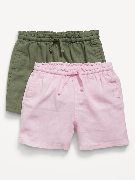 View large product image 1 of 2. Linen-Blend Pull-On Shorts 2-Pack for Toddler Girls