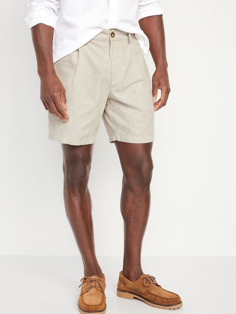 Slim Linen-Blend Chino Shorts -- 7-inch inseam