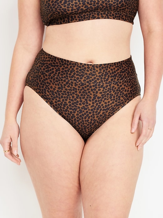 Image number 5 showing, Banded High-Waist Bikini Swim Bottoms