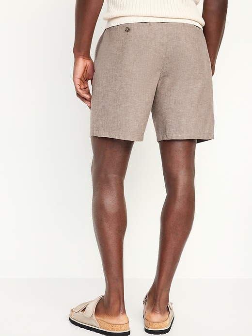 Image number 2 showing, Slim Linen-Blend Chino Shorts -- 7-inch inseam