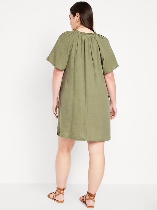 Image number 6 showing, Crinkle Gauze Mini Swing Dress