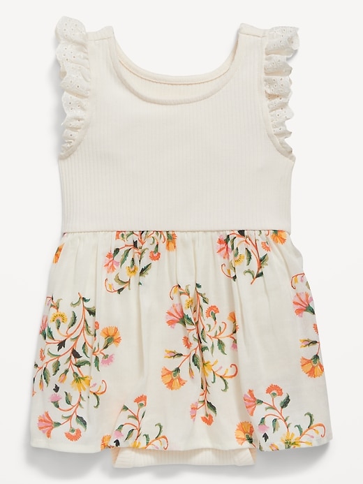 Image number 1 showing, Sleeveless Ruffle-Trim Bodysuit Flared Dress for Baby