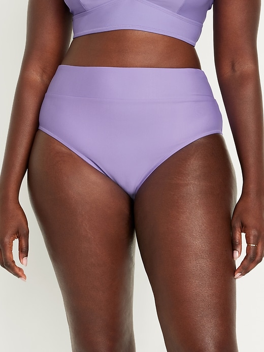 Image number 5 showing, Banded High-Waist Bikini Swim Bottoms