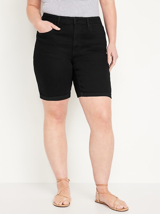 Image number 5 showing, High-Waisted Wow Jean Shorts -- 9-inch inseam